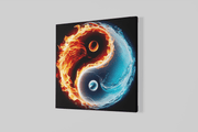 Abstracte Kunst Yin Yang – Vierkant Canvas Kunst voor de Muur