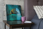Blauwe Grot – Modern Canvas Schilderij – Vierkant Canvas Kunstwerk voor het Interieur
