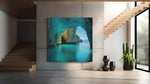 Blauwe Grot – Modern Canvas Schilderij – Vierkant Canvas Kunstwerk voor het Interieur