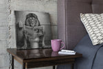 Leeuw in het Toilet – Canvas Schilderij als Wanddecoratie