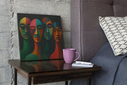 Kleurrijke Zielen – Canvas Decoratie voor de Wand