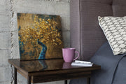 Boom met Gouden Bladeren – Canvas Schilderij als Wanddecoratie