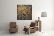 Boom met Gouden Bladeren – Canvas Schilderij als Wanddecoratie