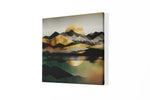 Abstracte Kunst Landschap – Vierkante Canvas Wanddecoratie – Canvas Wandkunst in Vierkante Uitvoering