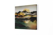 Abstracte Kunst Landschap – Vierkante Canvas Wanddecoratie – Canvas Wandkunst in Vierkante Uitvoering