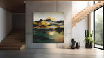 Abstracte Kunst Landschap – Vierkante Canvas Wanddecoratie – Canvas Wandkunst in Vierkante Uitvoering