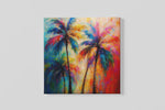 Kleurrijke Palmbomen – Modern Canvas Schilderij – Vierkant Canvas Schilderij voor de Wand