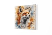 Schattige Vos – Modern Canvas Schilderij – Vierkant Canvas Kunstwerk voor het Interieur