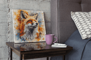 Schattige Vos – Modern Canvas Schilderij – Vierkant Canvas Kunstwerk voor het Interieur