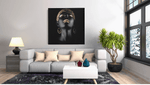 Portret van een vrouw met gouden make-up – Canvas Schilderij als Wanddecoratie
