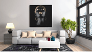 Portret van een vrouw met gouden make-up – Canvas Schilderij als Wanddecoratie