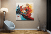 Abstracte Kunst – Ontwerp 4 – Modern Canvas Schilderij – Vierkant Canvas Kunst voor de Muur