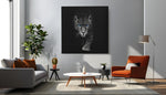 Grijze en Zwarte Luipaard – Vierkant Canvas Kunst voor de Muur