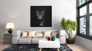 Grijze en Zwarte Luipaard – Vierkant Canvas Kunst voor de Muur