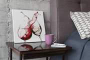 Wijnglazen – Ontwerp 2 – Canvas Wandkunst in Vierkante Uitvoering