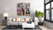 Banksy en Einstein – Modern Canvas Schilderij – Vierkante Canvas Wandkunst