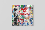 Banksy: Droom Groot – Vierkante Canvas Wanddecoratie – Canvas Schilderij als Wanddecoratie