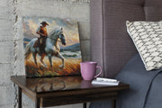 Cowboy – Canvas Wanddecoratie in Vierkante Vorm
