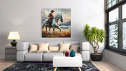 Cowboy – Canvas Wanddecoratie in Vierkante Vorm