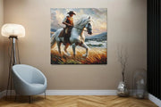 Cowboy – Canvas Wanddecoratie in Vierkante Vorm