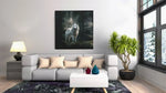 Witte Wolf – Canvas Wandkunst in Vierkante Uitvoering