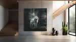 Witte Wolf – Canvas Wandkunst in Vierkante Uitvoering