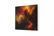Lava Storm – Vierkant Canvas Kunstwerk voor het Interieur