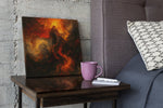 Lava Storm – Vierkant Canvas Kunstwerk voor het Interieur