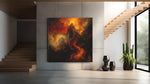 Lava Storm – Vierkant Canvas Kunstwerk voor het Interieur
