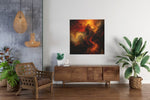 Lava Storm – Vierkant Canvas Kunstwerk voor het Interieur
