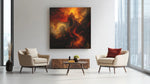 Lava Storm – Vierkant Canvas Kunstwerk voor het Interieur