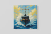 Stoere zeeschip – Modern Canvas Schilderij – Vierkante Canvas Wandkunst