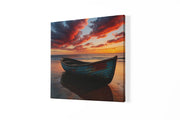 Boot en Rode Wolken – Canvas Decoratie voor de Wand