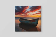 Boot en Rode Wolken – Canvas Decoratie voor de Wand