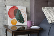 Abstracte Kunst Vormen – Vierkant Canvas Schilderij voor de Wand