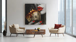 Brandend Geld – Modern Canvas Schilderij – Vierkant Canvas Kunstwerk voor het Interieur