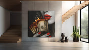 Brandend Geld – Modern Canvas Schilderij – Vierkant Canvas Kunstwerk voor het Interieur