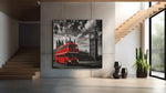 Rode Dubbeldekker Bus Londen – Vierkante Canvas Wanddecoratie – Canvas Schilderij als Wanddecoratie