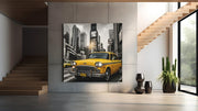 Gele New Yorkse Taxi – Canvas Decoratie voor de Wand