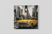 Gele New Yorkse Taxi – Canvas Decoratie voor de Wand