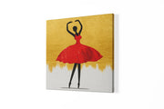 Rode Ballerina – Canvas Decoratie voor de Wand