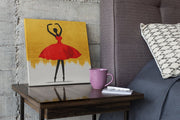 Rode Ballerina – Canvas Decoratie voor de Wand