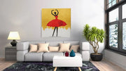 Rode Ballerina – Canvas Decoratie voor de Wand