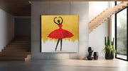 Rode Ballerina – Canvas Decoratie voor de Wand