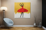 Rode Ballerina – Canvas Decoratie voor de Wand