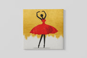 Rode Ballerina – Canvas Decoratie voor de Wand