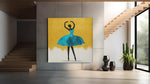Ballerina Kunst – Vierkant Canvas Kunst voor de Muur