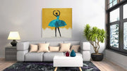 Ballerina Kunst – Vierkant Canvas Kunst voor de Muur