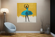 Ballerina Kunst – Vierkant Canvas Kunst voor de Muur