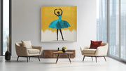 Ballerina Kunst – Vierkant Canvas Kunst voor de Muur